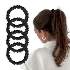Kafteri ligas de seda de morera en primer plano, suaves para el cabello.