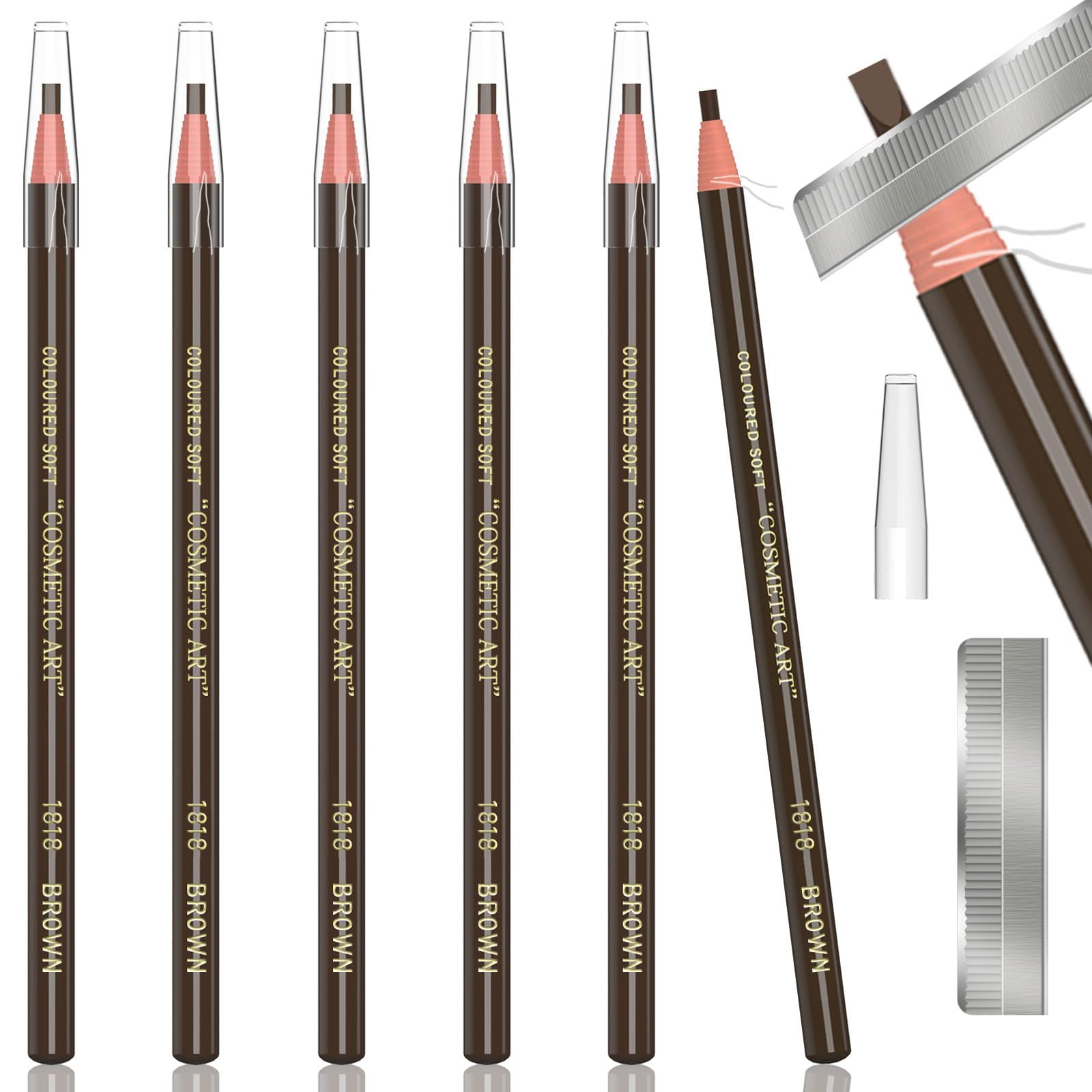 KAIQIKAIXI lapiz cejas marrón oscuro para delineado natural y duradero.