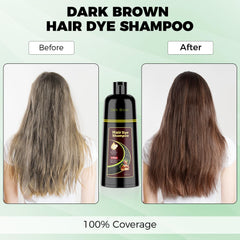 KAISASA champú-tinte envase frontal, color marrón oscuro para hombres y mujeres