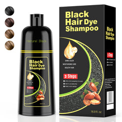 KAISASA champú tintura negro en botella para cobertura de canas suave
