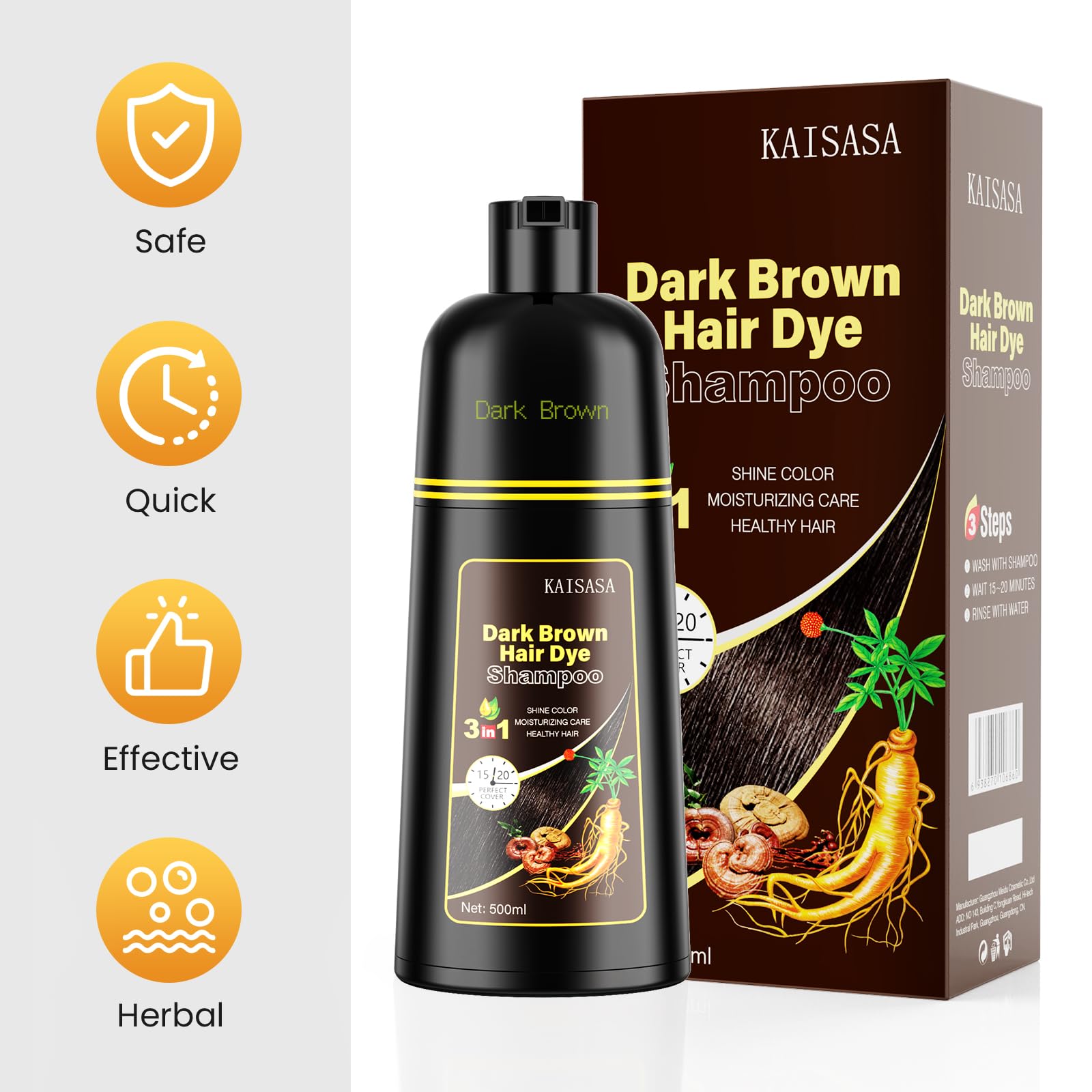KAISASA para todos los tipos de pelo, cobertura uniforme y estilo.