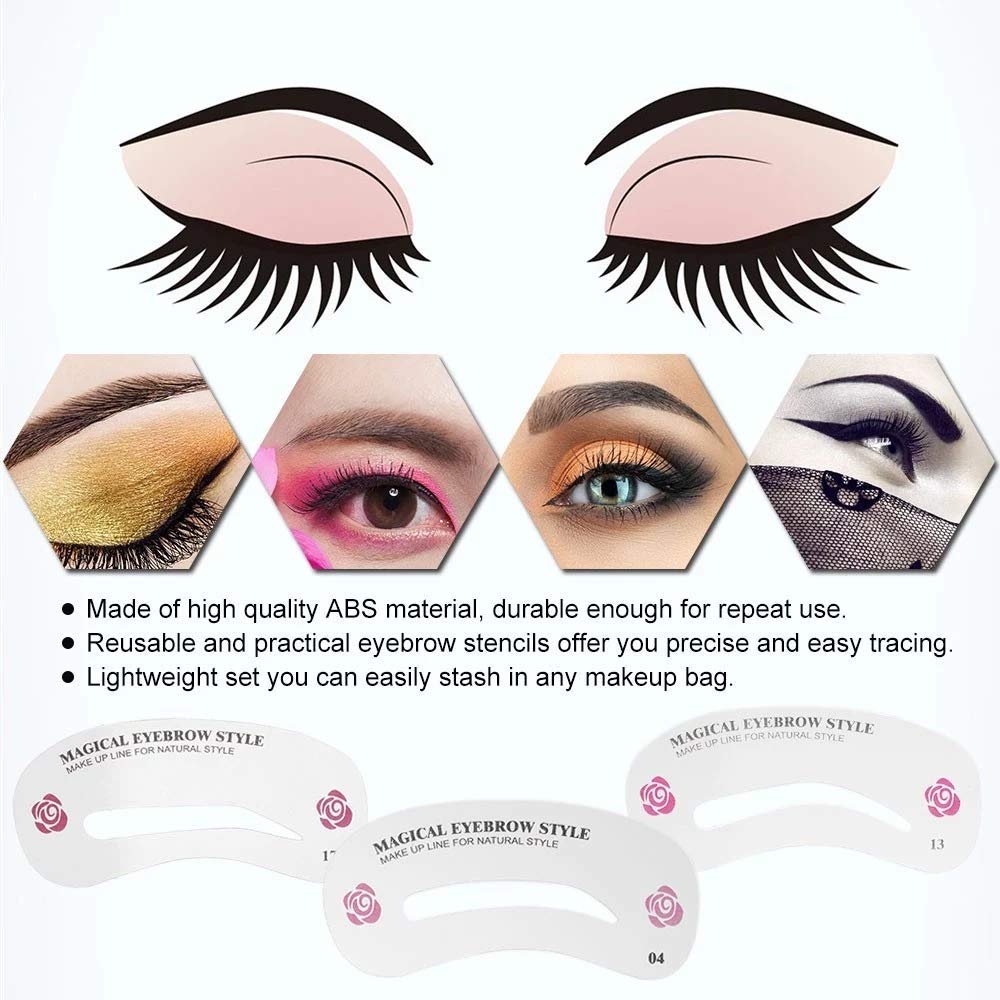 Kalolary conjunto de plantillas para cejas que ahorra tiempo en delineado diario.