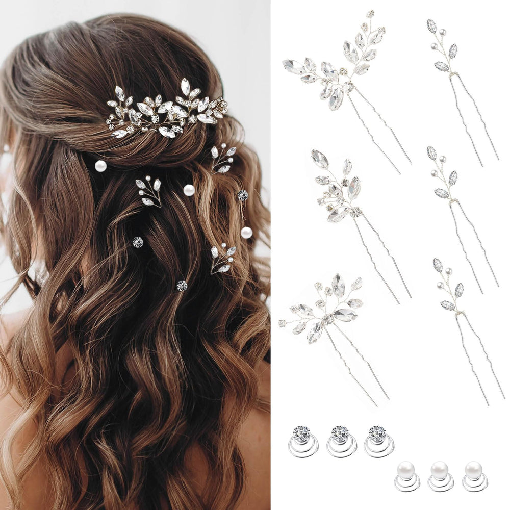 Kalolia pasadores cabello perla para novia, toque elegante para la coleta.