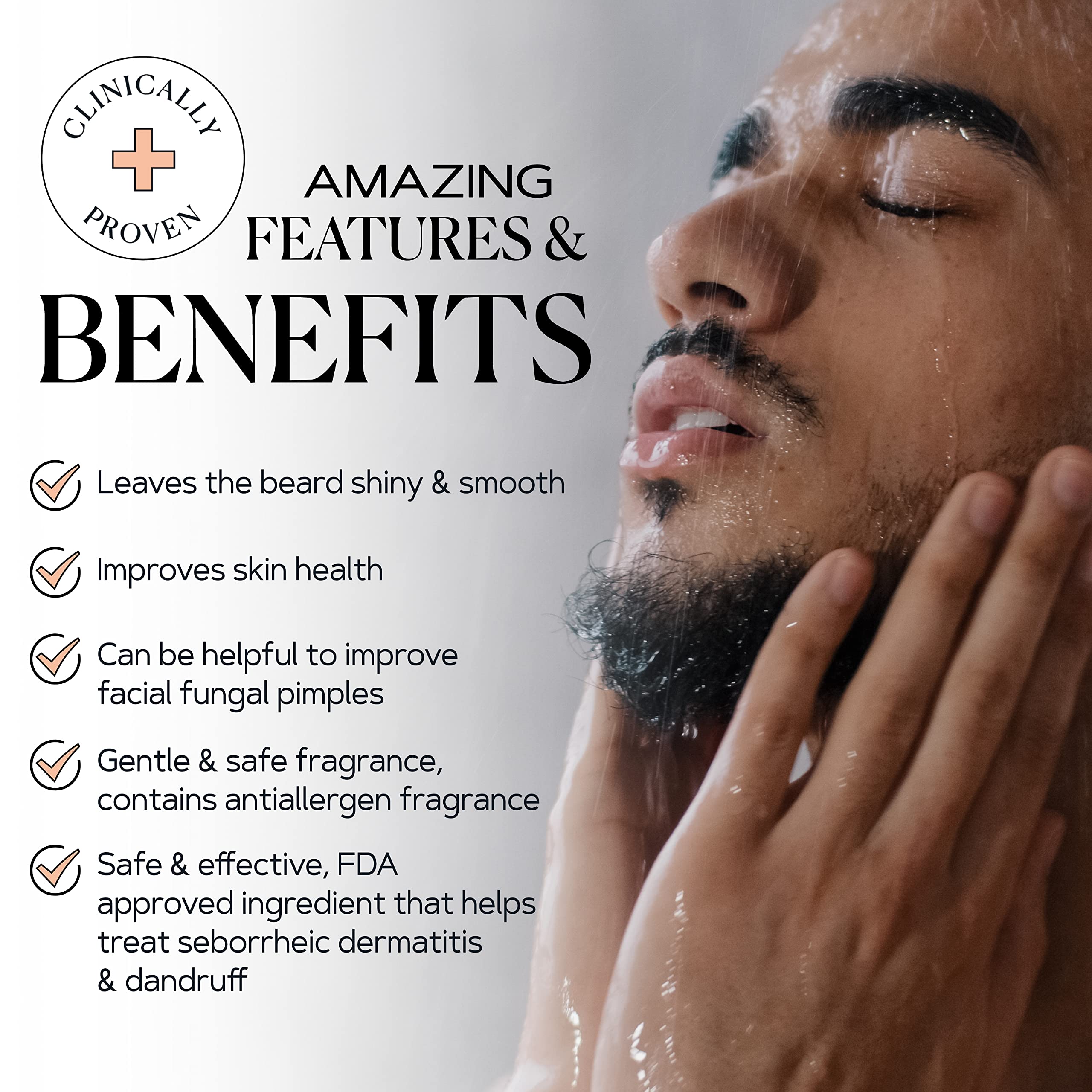KAMEDIS Beard Wash sin SLS, parabenos ni tintes, ideal para piel sensible.