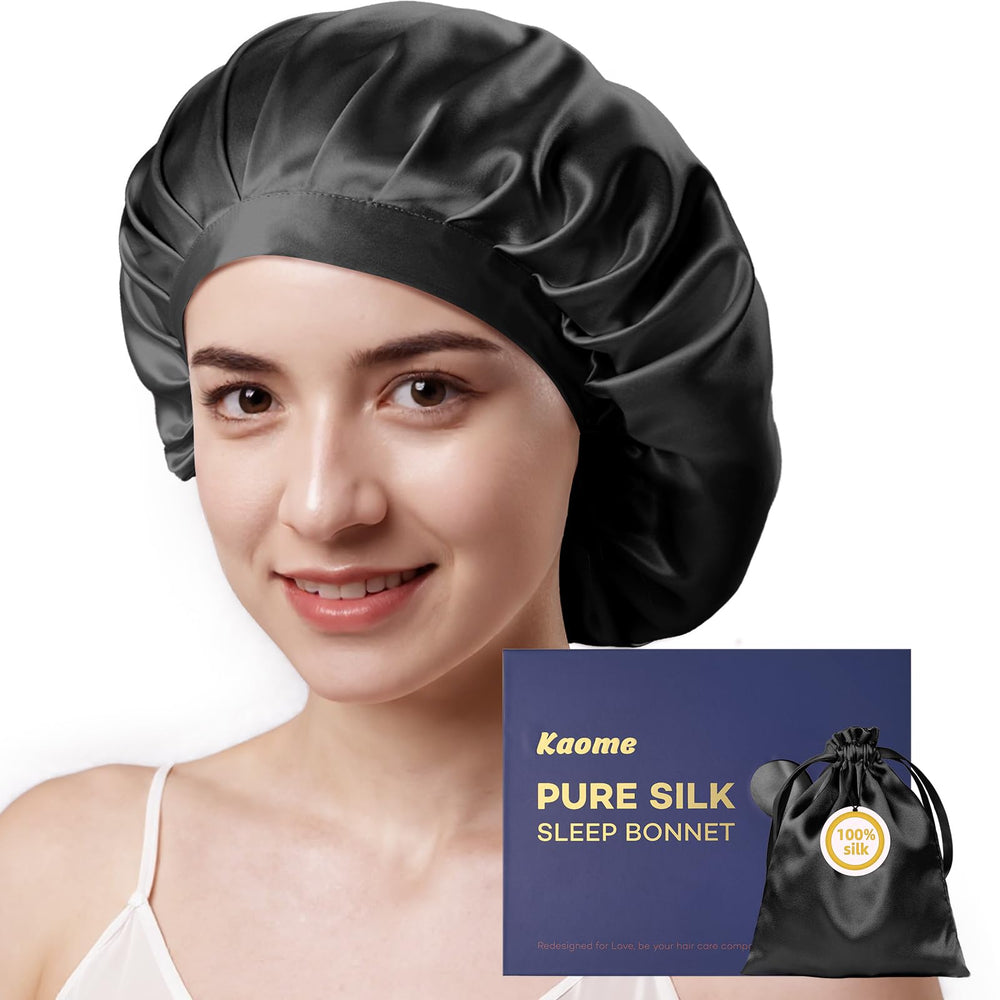 Kaome bonete de seda morera para dormir, cabello suave y protegido durante la noche
