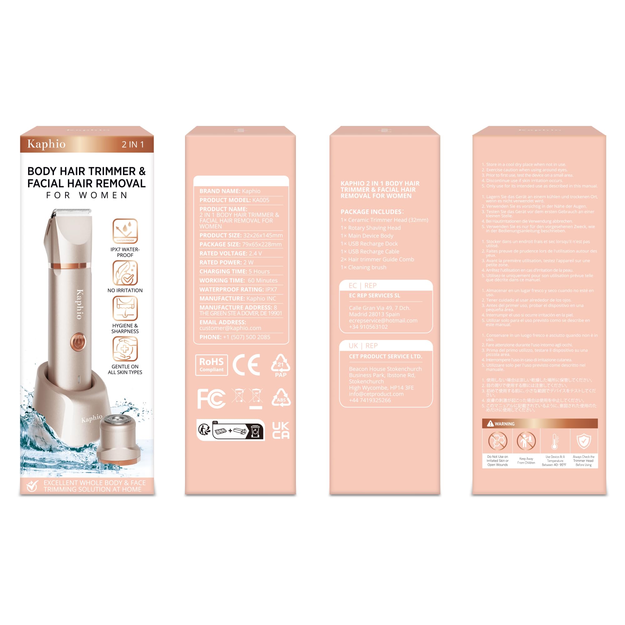 KAPHIO regalo ideal para mujeres, elegante acabado rosa