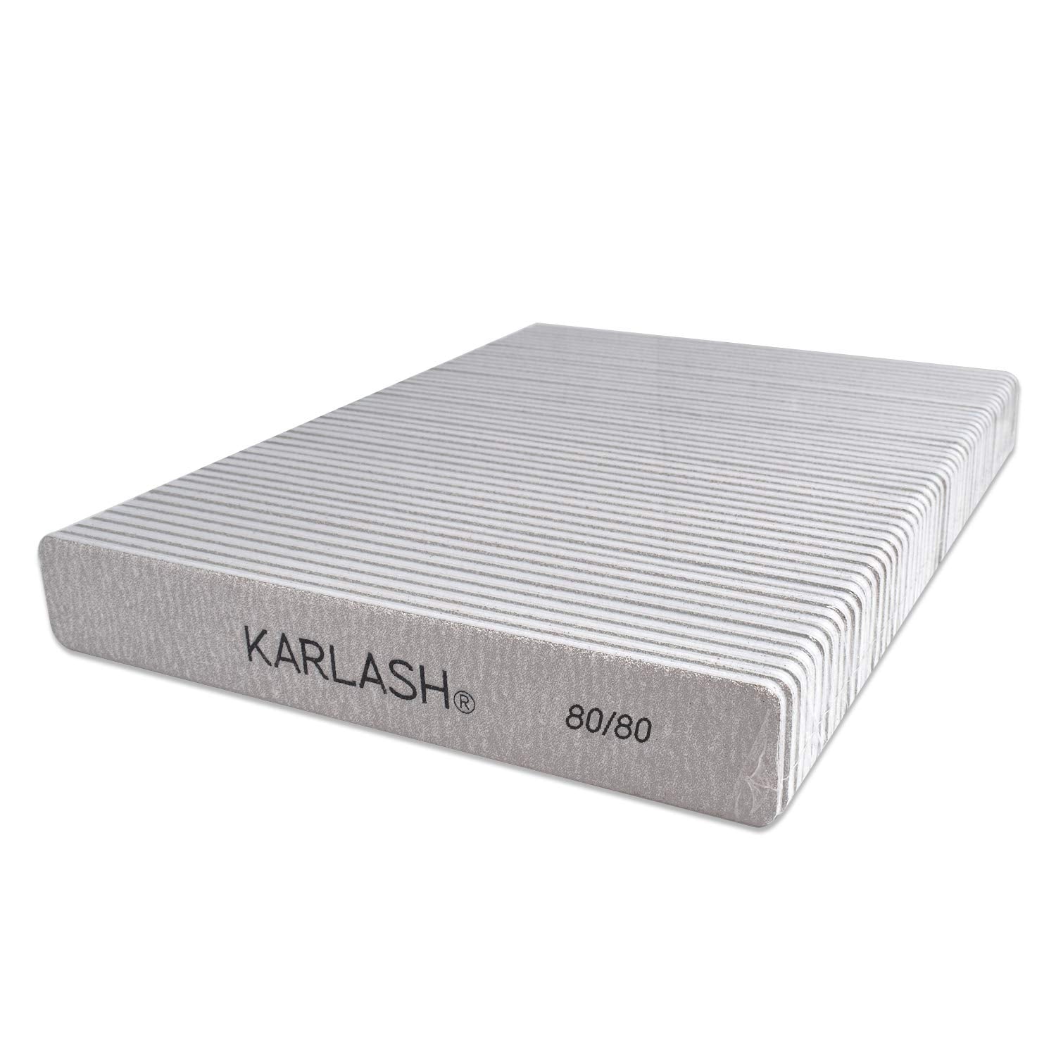 Lima Karlash doble cara, patrón de cebra, ideal para limar uñas naturales o artificiales con precisión.