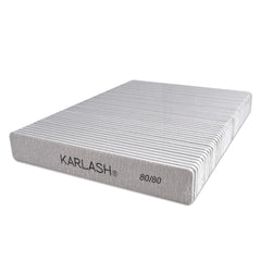 Lima Karlash doble cara, patrón de cebra, ideal para limar uñas naturales o artificiales con precisión.