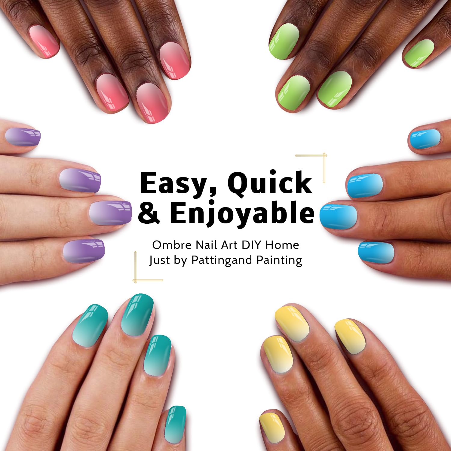Gel de uñas Karroy, degradado ombre vibrante para principiantes.