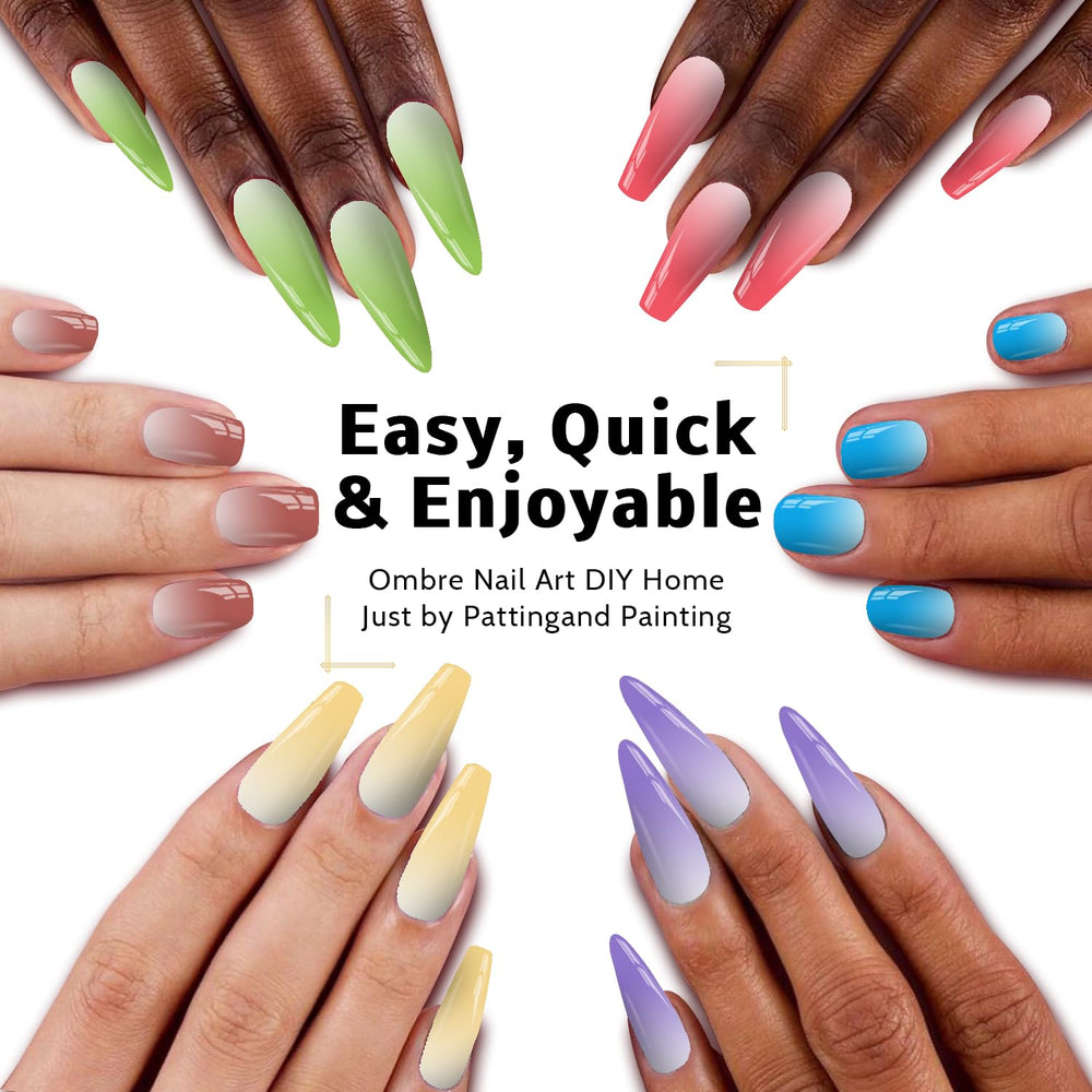 Karroy gel para uñas gradiente, colores vivos para un look de graduación.