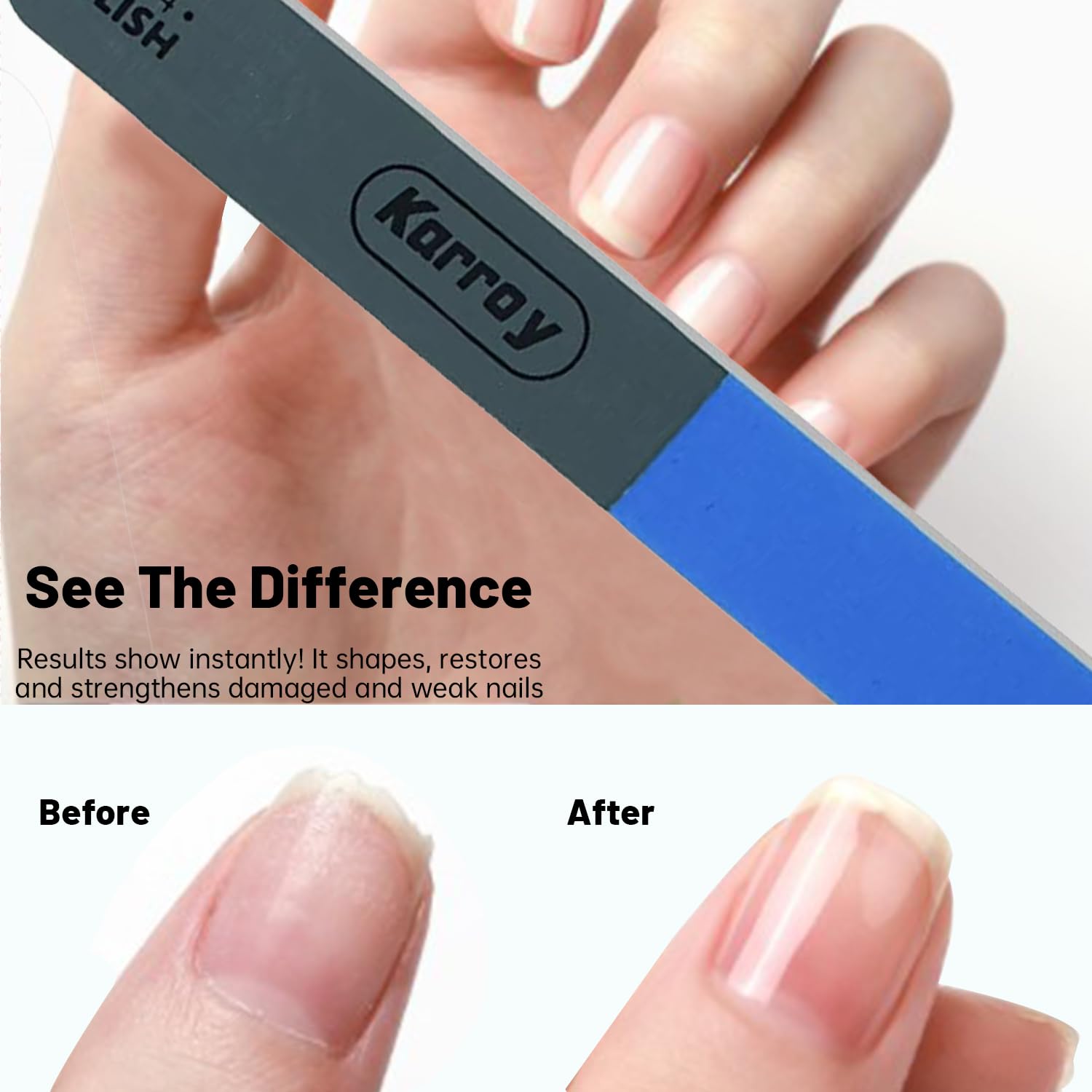 Karroy lima para corte de uñas naturales mejora precisión durante el limado.