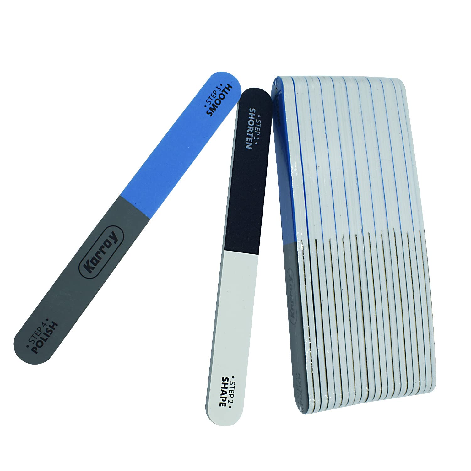 Karroy lima doble caras 4 etapas para acortar y dar forma a las uñas.