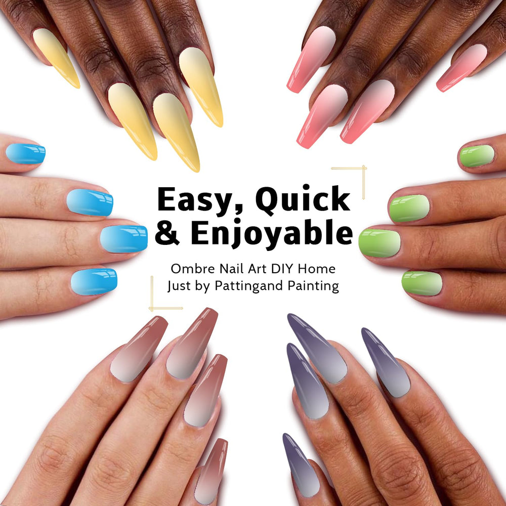Karroy uso fácil para ombré en uñas, resultado suave y profesional.
