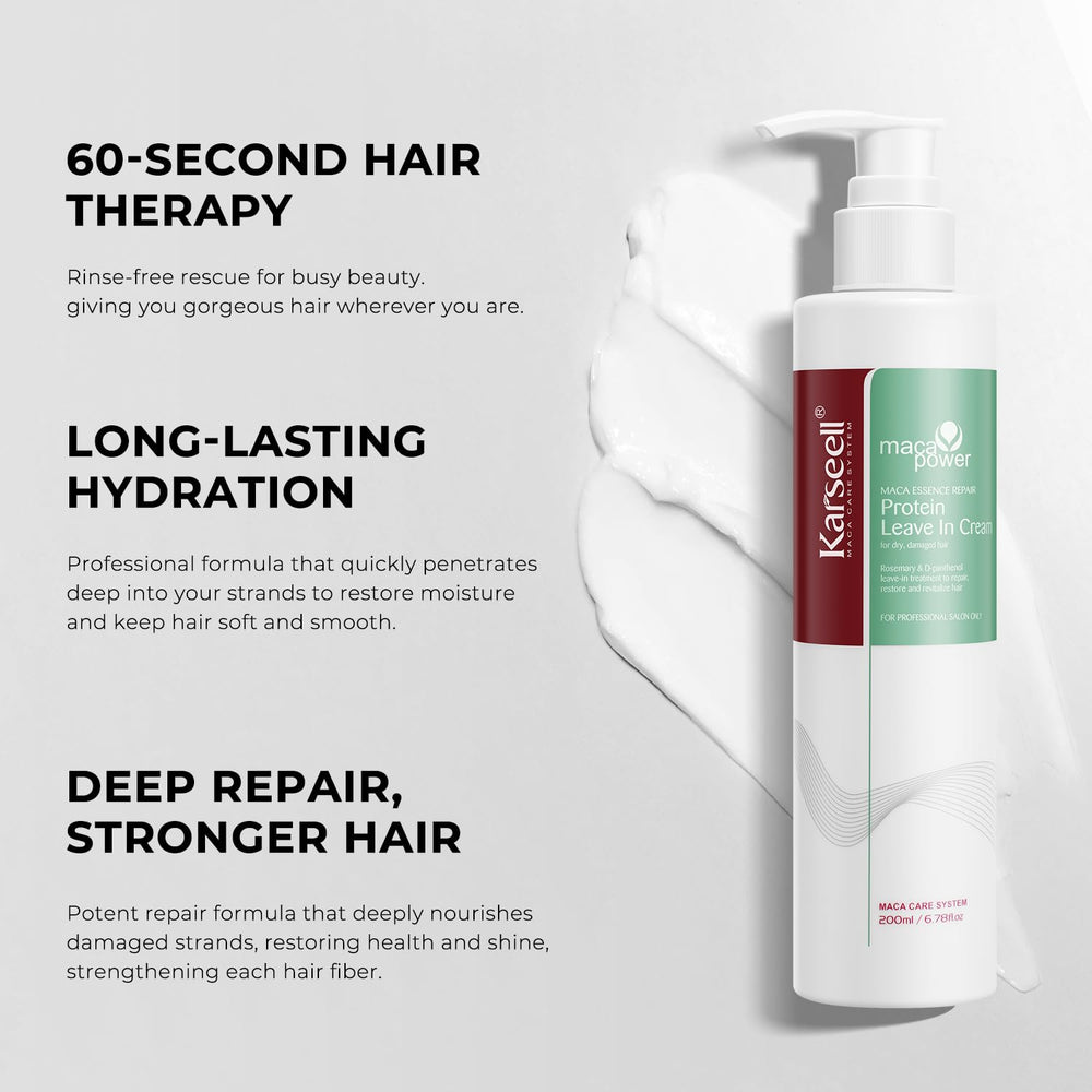 Proteína orgánica de Karseell, crema sin enjuague para proteger el cabello
