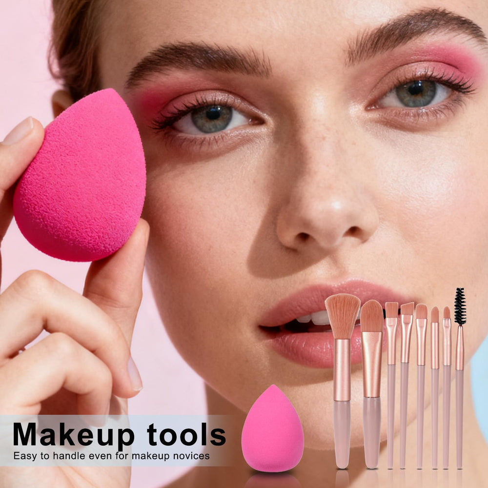 KAVCENT kit brochas esponjas: herramientas suaves para un acabado profesional.
