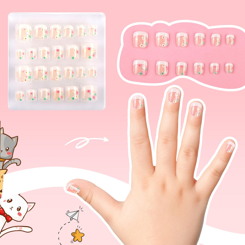 Kawyehu uñas pegables, diseños dulces para niñas, cómodas para llevar.