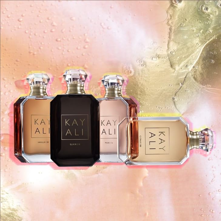 KAYALI Vanilla 28 diseño-de-embalaje, estética sofisticada para mostrador en tienda.
