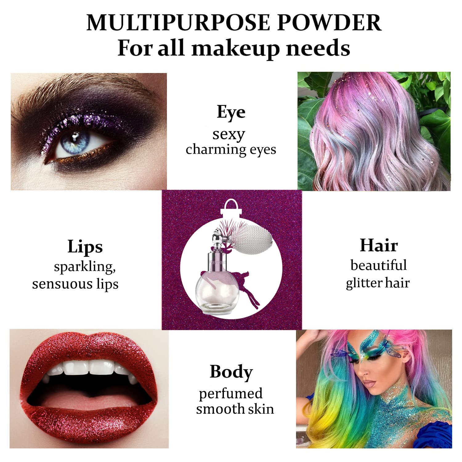 Kaynest glitter para cabello aporta destellos sutiles sin irritación