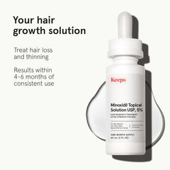 Keeps Minoxidil 5% serum para cabello mejora la densidad y crecimiento.