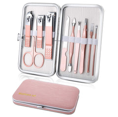 Set de manicura Keiby Citom en estuche negro PU, ideal para viaje.