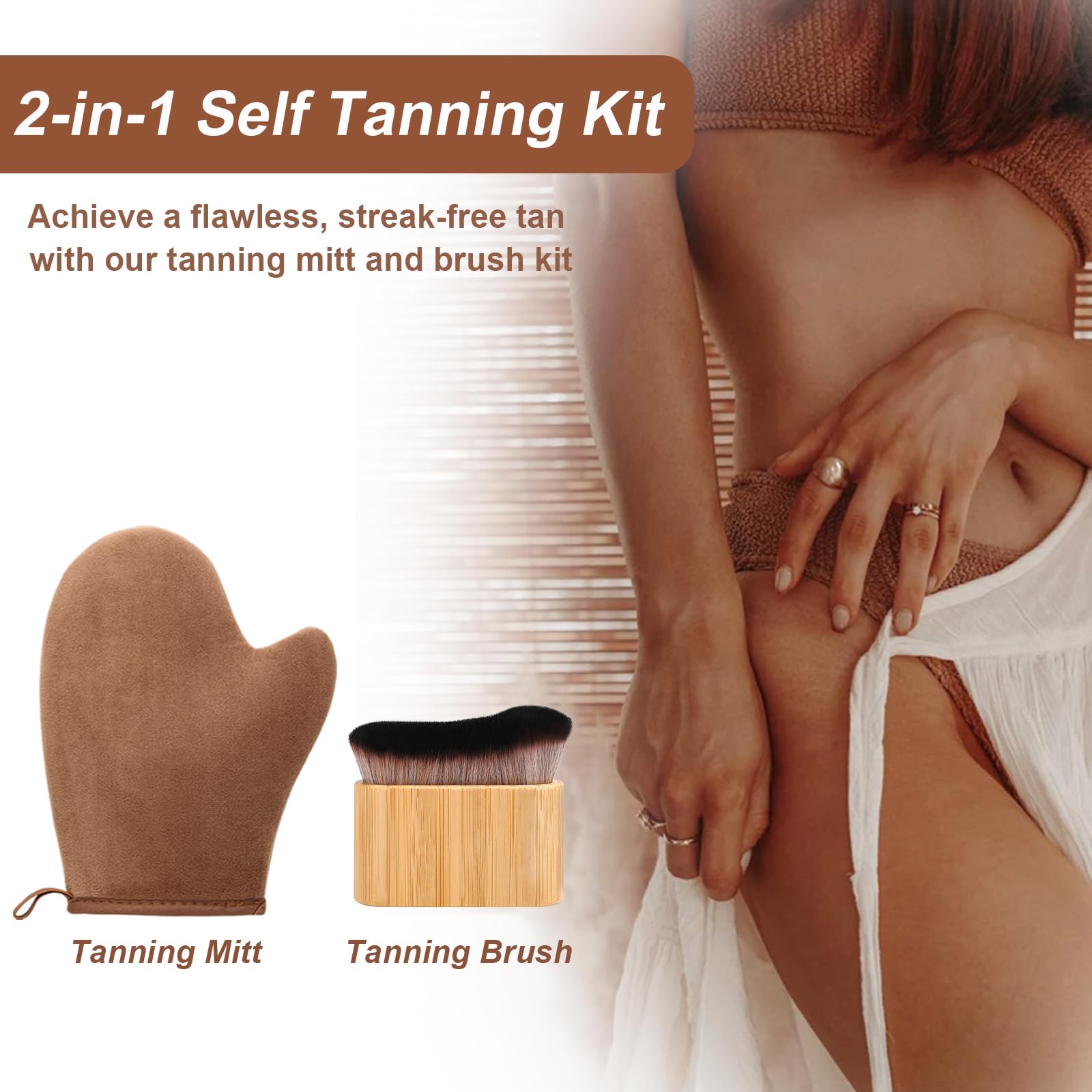 Kit bronceado 2 en 1 de KELILO para casa, gimnasio o viaje.