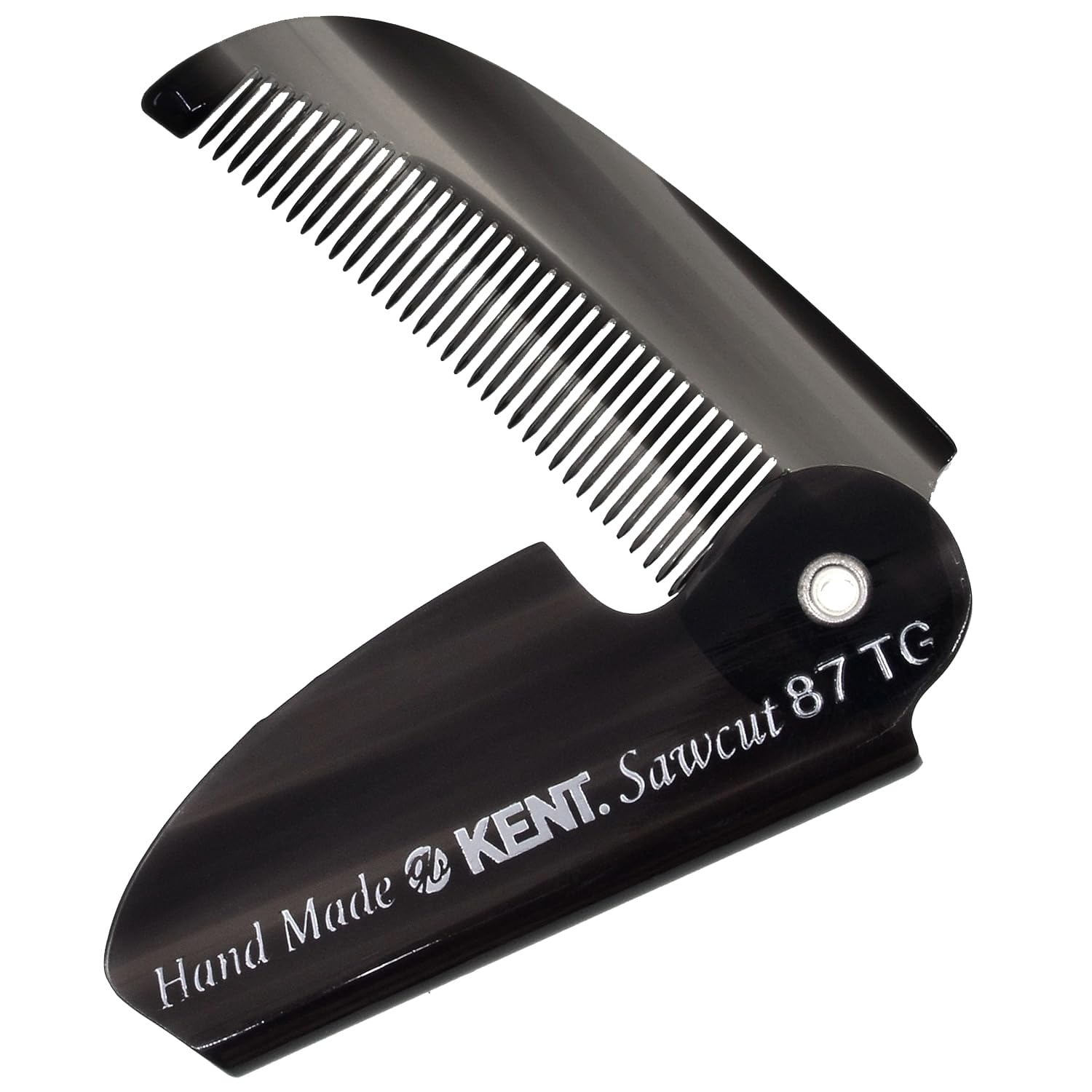 Kent 87T, peine bolsillo negro grafito, práctico para llevar y peinar en cualquier momento.