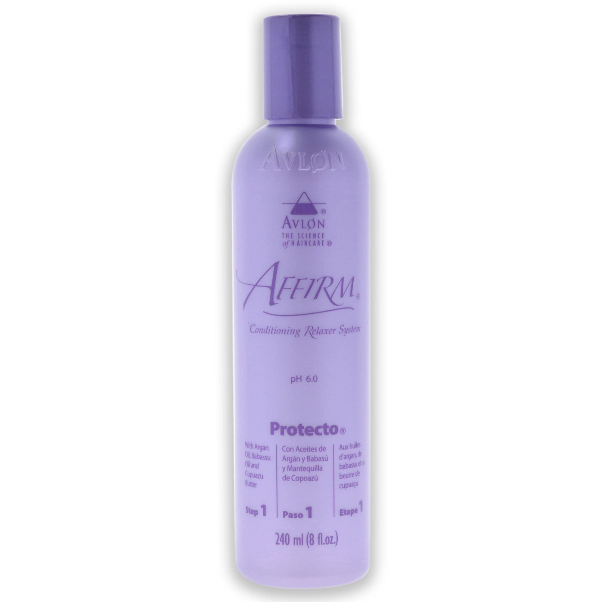 KeraCare Avlon Affirm Protecto, envase de 240 ml para protección diaria del cabello.