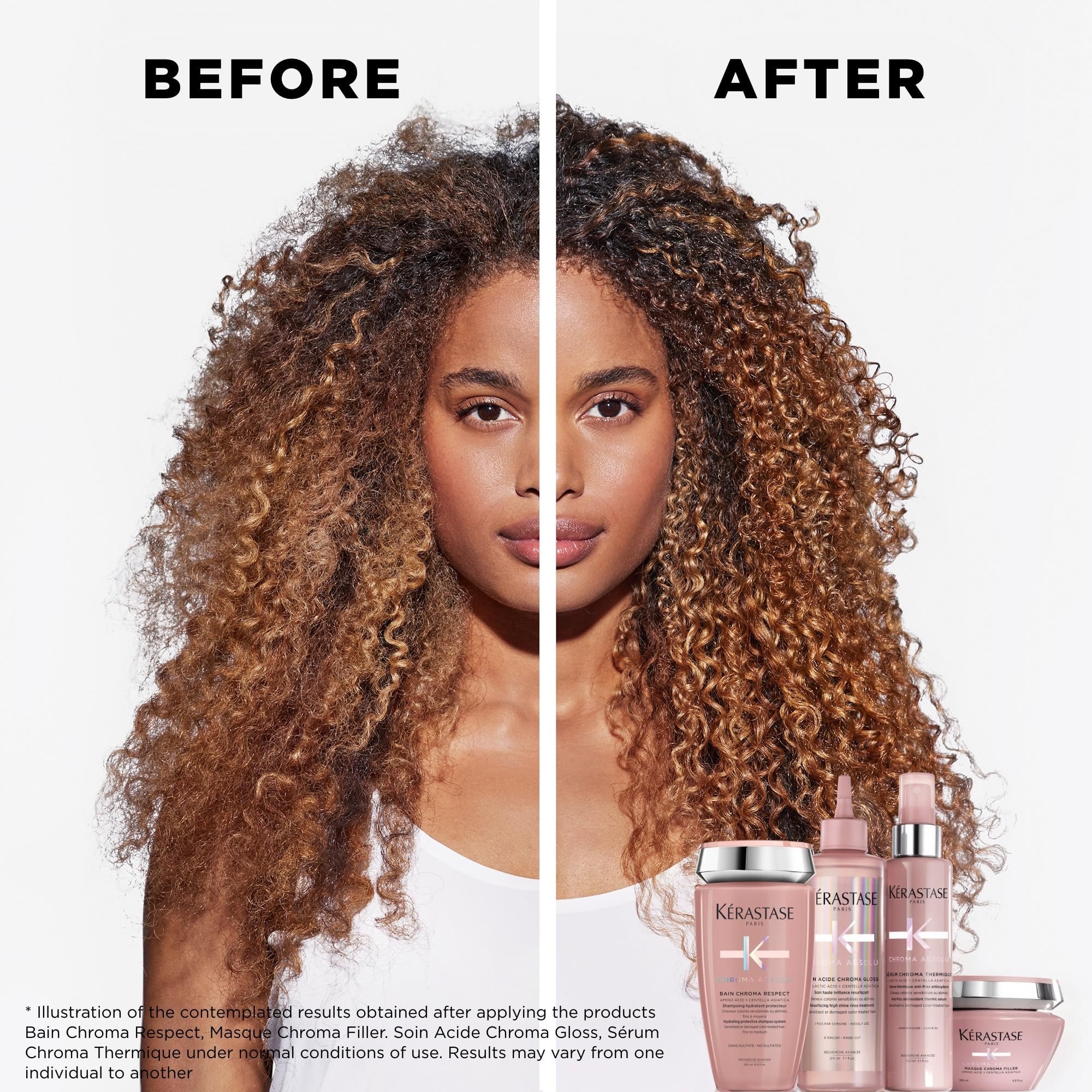 Kerastase Chroma Absolute etiqueta frontal, diseño premium para preservar el color