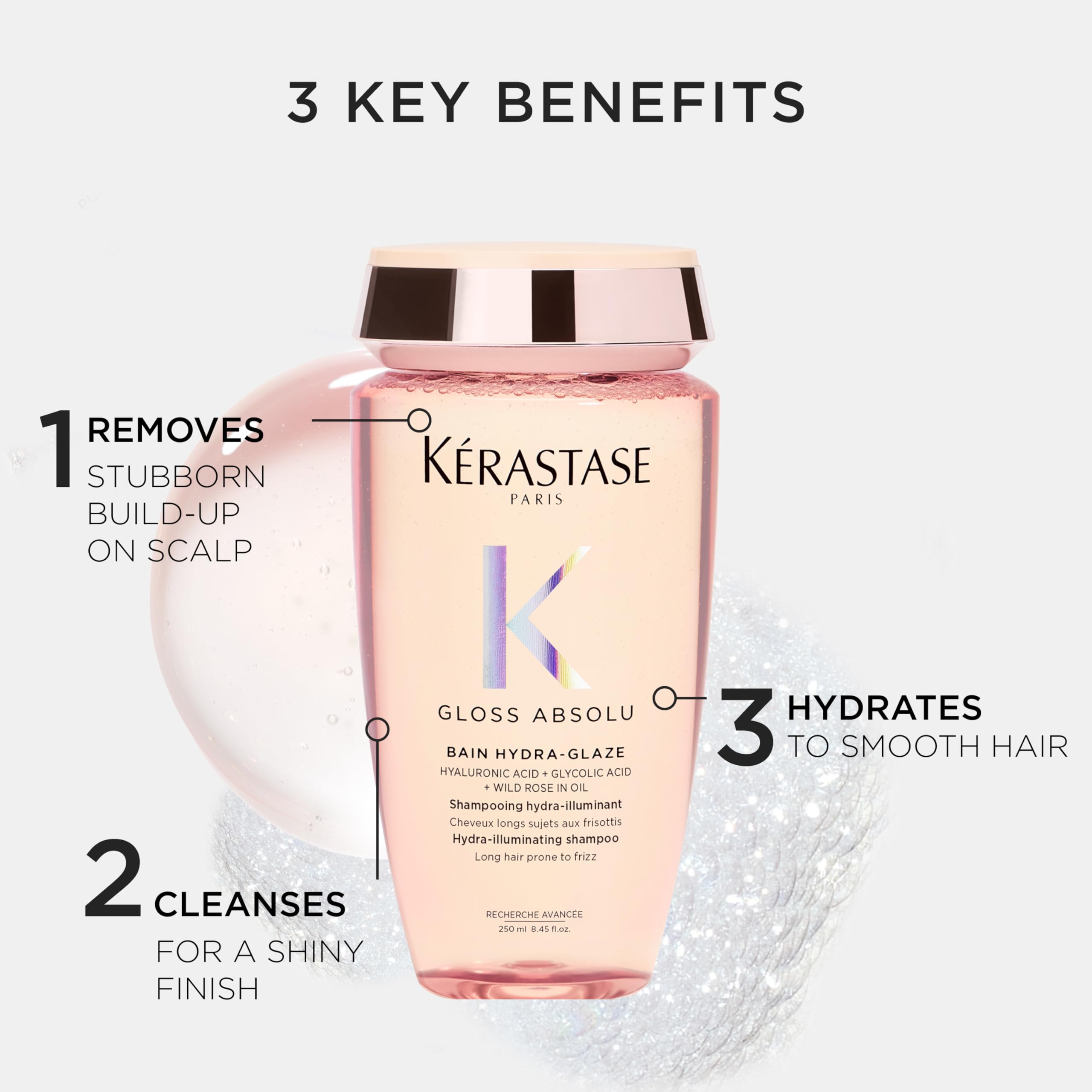 Kerastase Gloss Absolu champú: brillo intenso que realza la vitalidad del cabello.