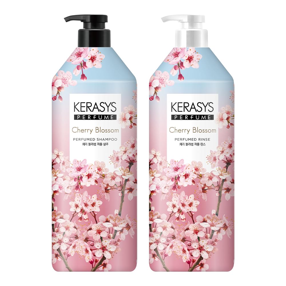 Kerasys champú flor de cerezo en botella con fragancia duradera para el cabello