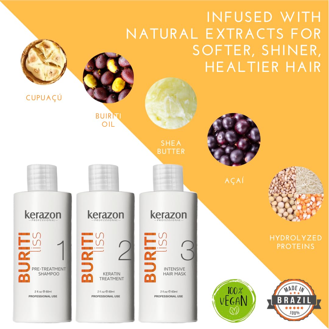 Cabello con brillo y suavidad tras el tratamiento Buriti Liss.