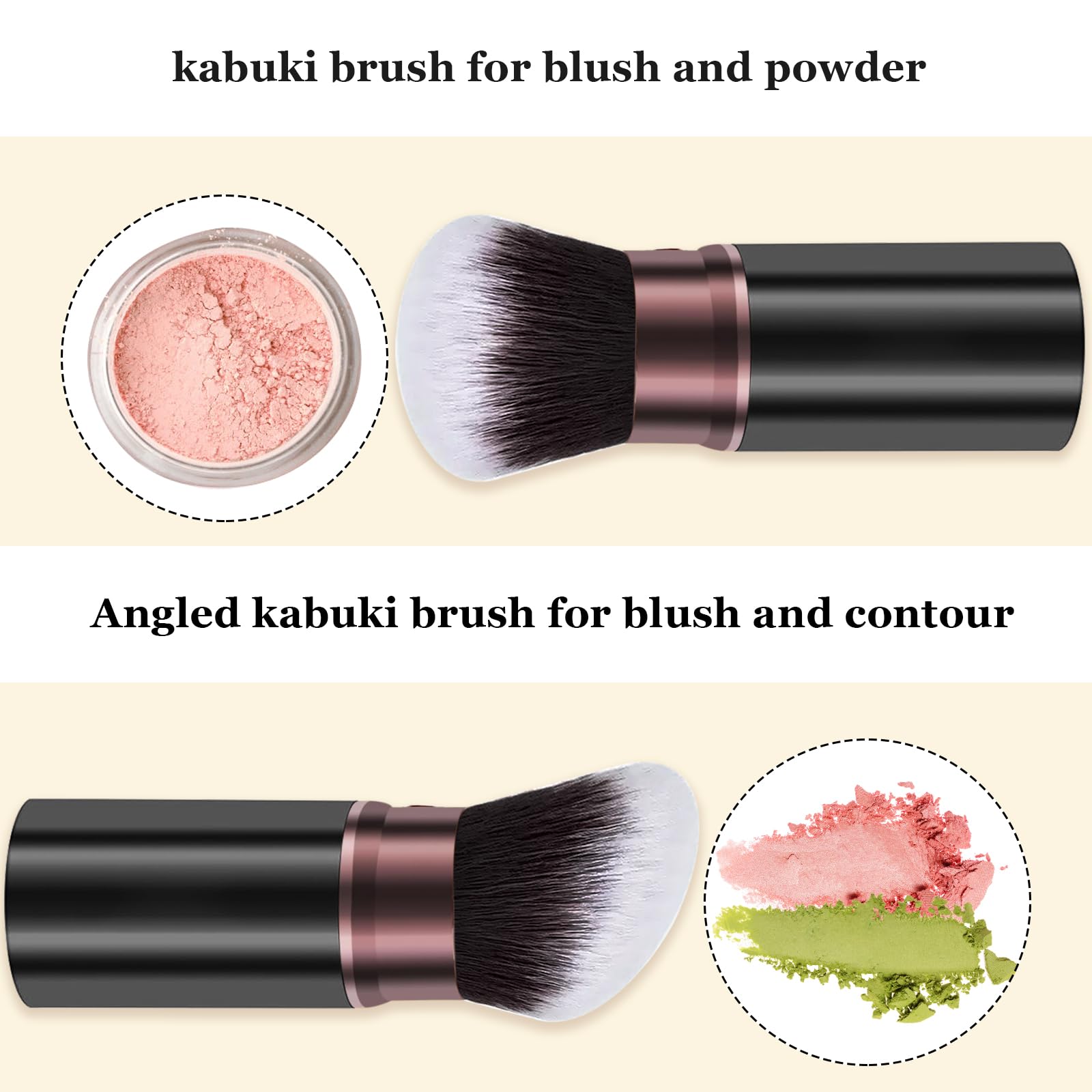 Keriloo Kabuki Retráctil, aplicación natural y aireada para un acabado suave.