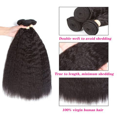 Kerriana: cabello humano virgen de 20–24 pulgadas para look uniforme.