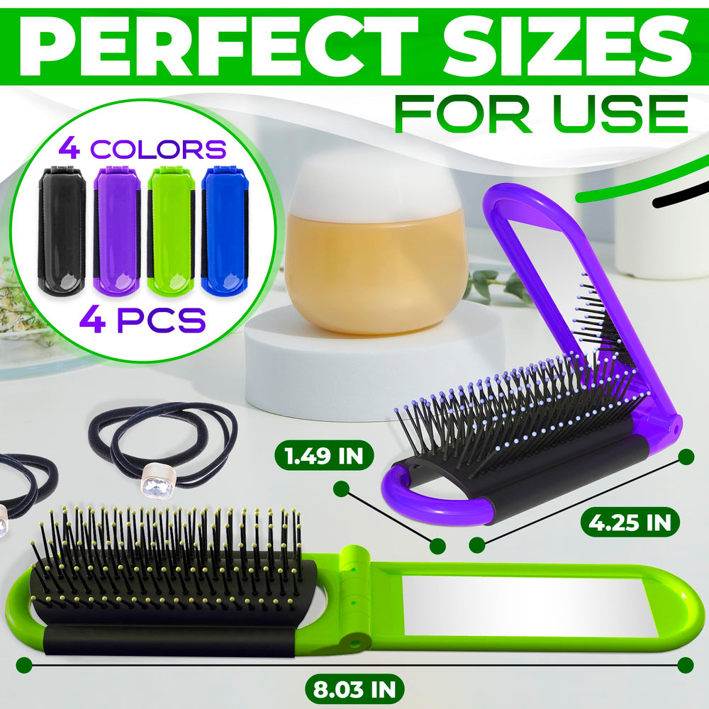 KETAR cepillo viaje morado con espejo para bolso y retoques.