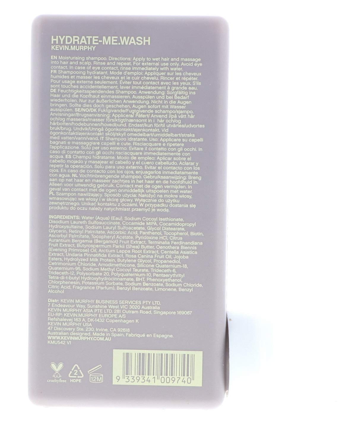 Kevin Murphy Hydrate Me Wash: listo para salón con resultados de aspecto saludable.