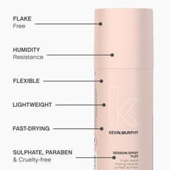 KEVIN.MURPHY SESSION.SPRAY FLEX resistencia a la humedad para peinados duraderos