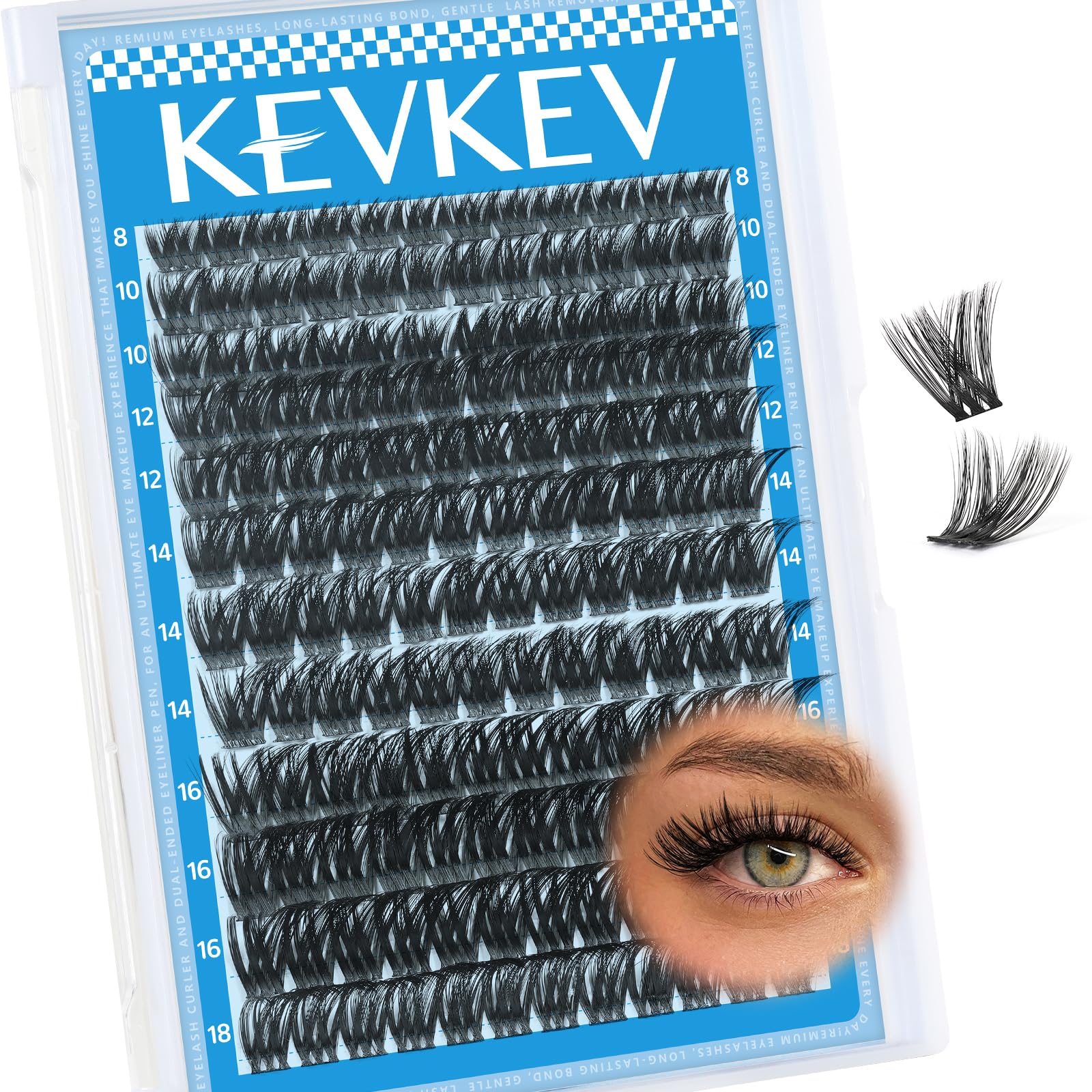 KevKev racimos de pestañas 144 unidades Cirrus, ideal para un aspecto natural.