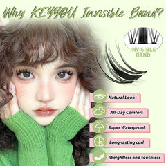 KEYYOU kit grappes cils féériques – colle fiable pour une tenue durable