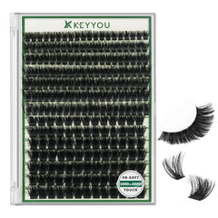 KEYYOU LASH clústeres: efecto 3D para volumen natural y definido.