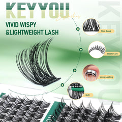 Keyyou Lash Clusters: empaque compacto para viajar y almacenar
