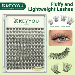 KEYYOU LASH clústeres para principiantes ofrecen aplicación simple y rápida.