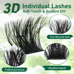 KEYYOU LASH clústeres suaves y ligeros para uso diario.