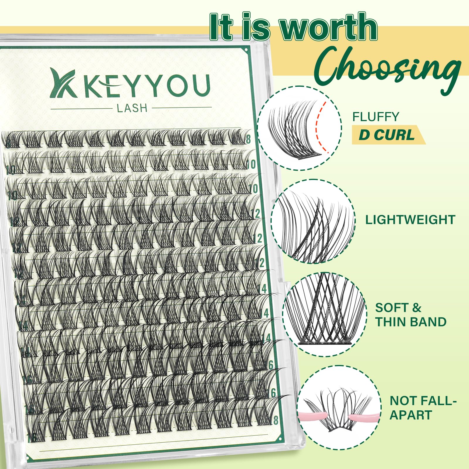 KEYYOU LASH estilo wispy-volumen combina moda y versatilidad.