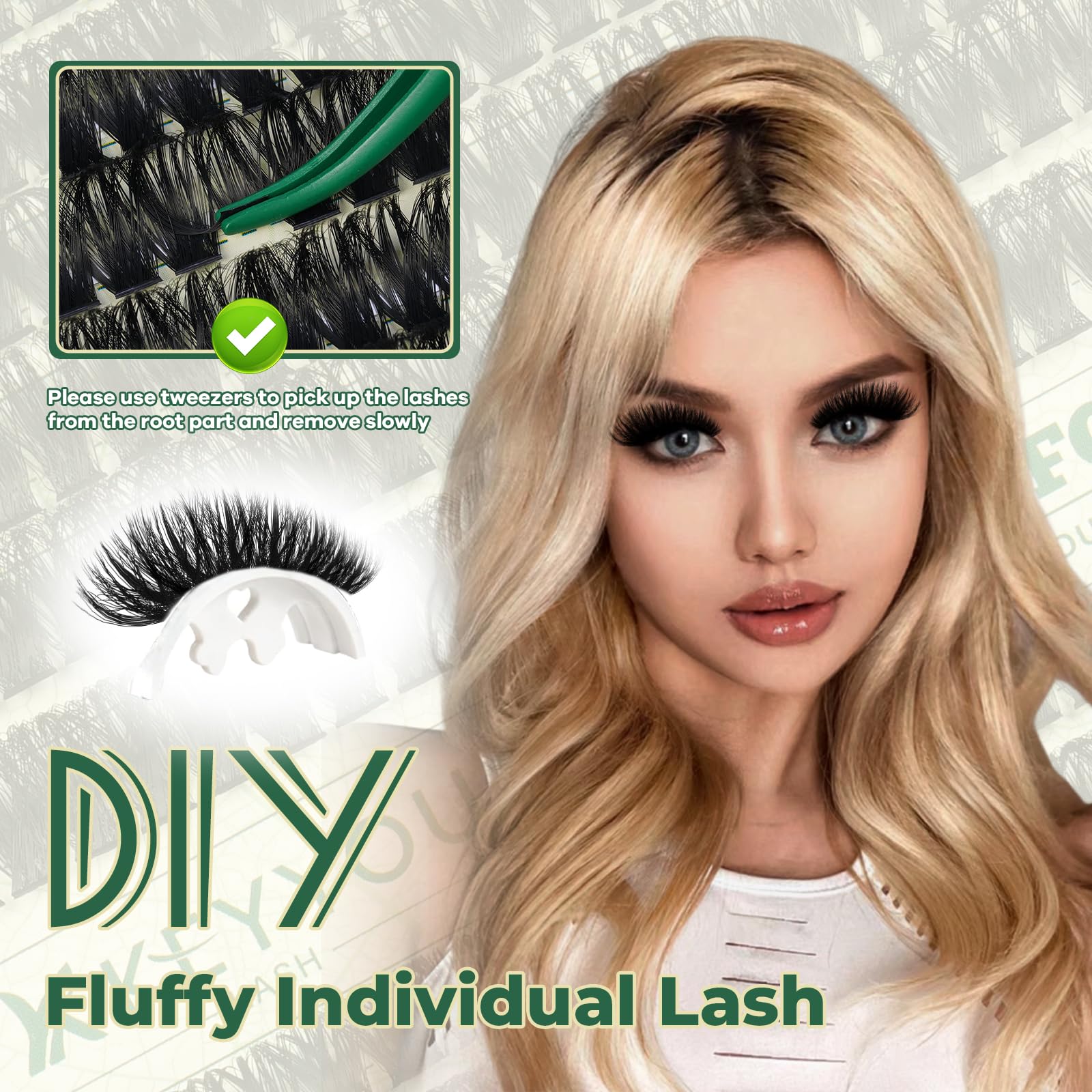 KEYYOU lightweight roots help lashes fit naturally to lids.