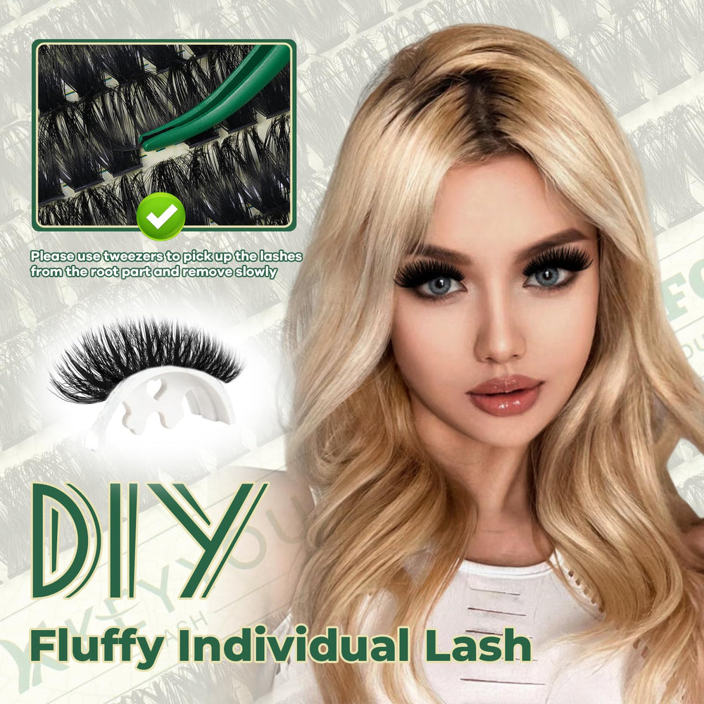KEYYOU lightweight roots help lashes fit naturally to lids.