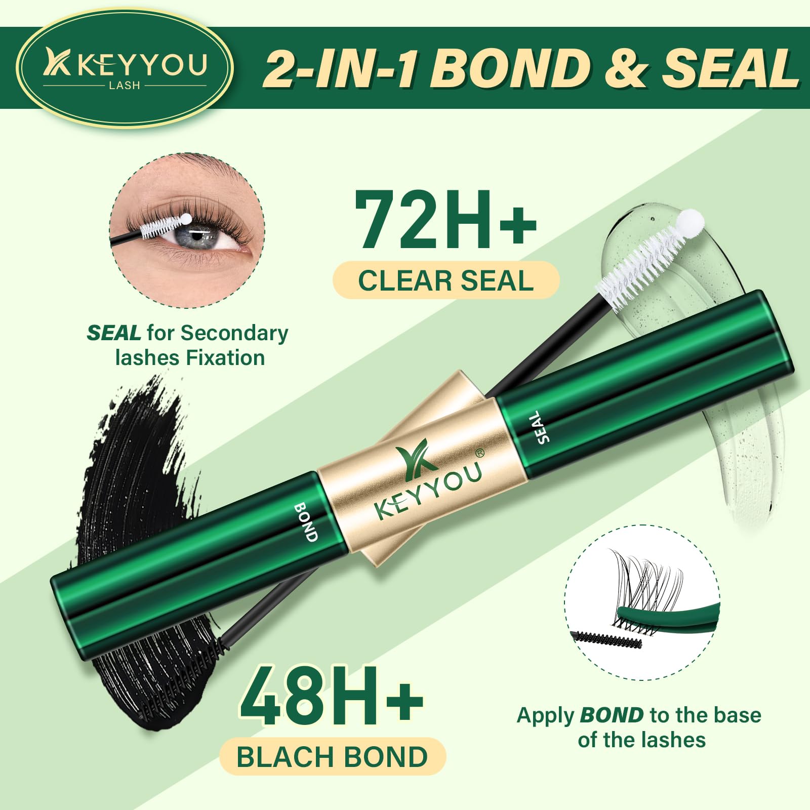 KEYYOU pestanas, aplicador espiral 360 para una capa uniforme