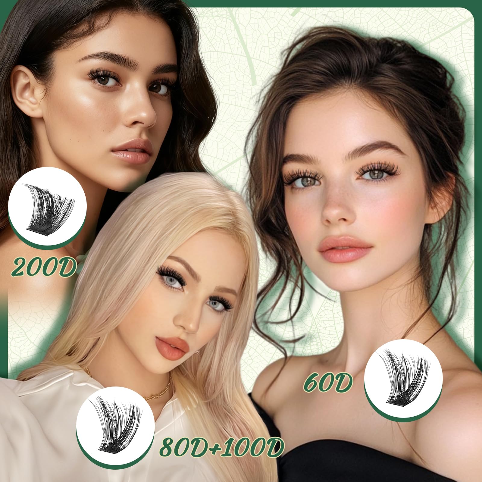 KEYYOU pestanas racimos, longitudes 10–18 mm para variedad de estilos