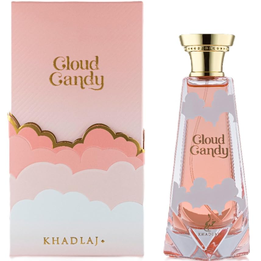 Khadlaj Cloud Candy, atomizador, fragancia suave para salidas nocturnas.