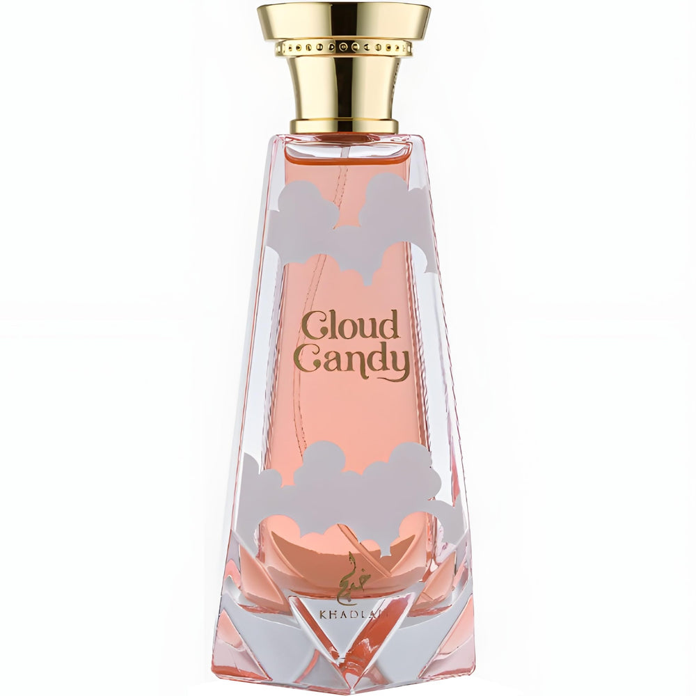 Khadlaj Cloud Candy, botella frontal, aroma dulce y envolvente para uso diario.