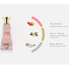 Khadlaj Cloud Candy, envase de lujo, perfume versátil para cualquier estación.